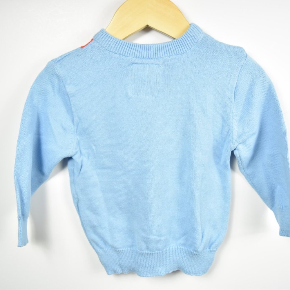 Blue argyle patterned sweater - Picture 6 of 7